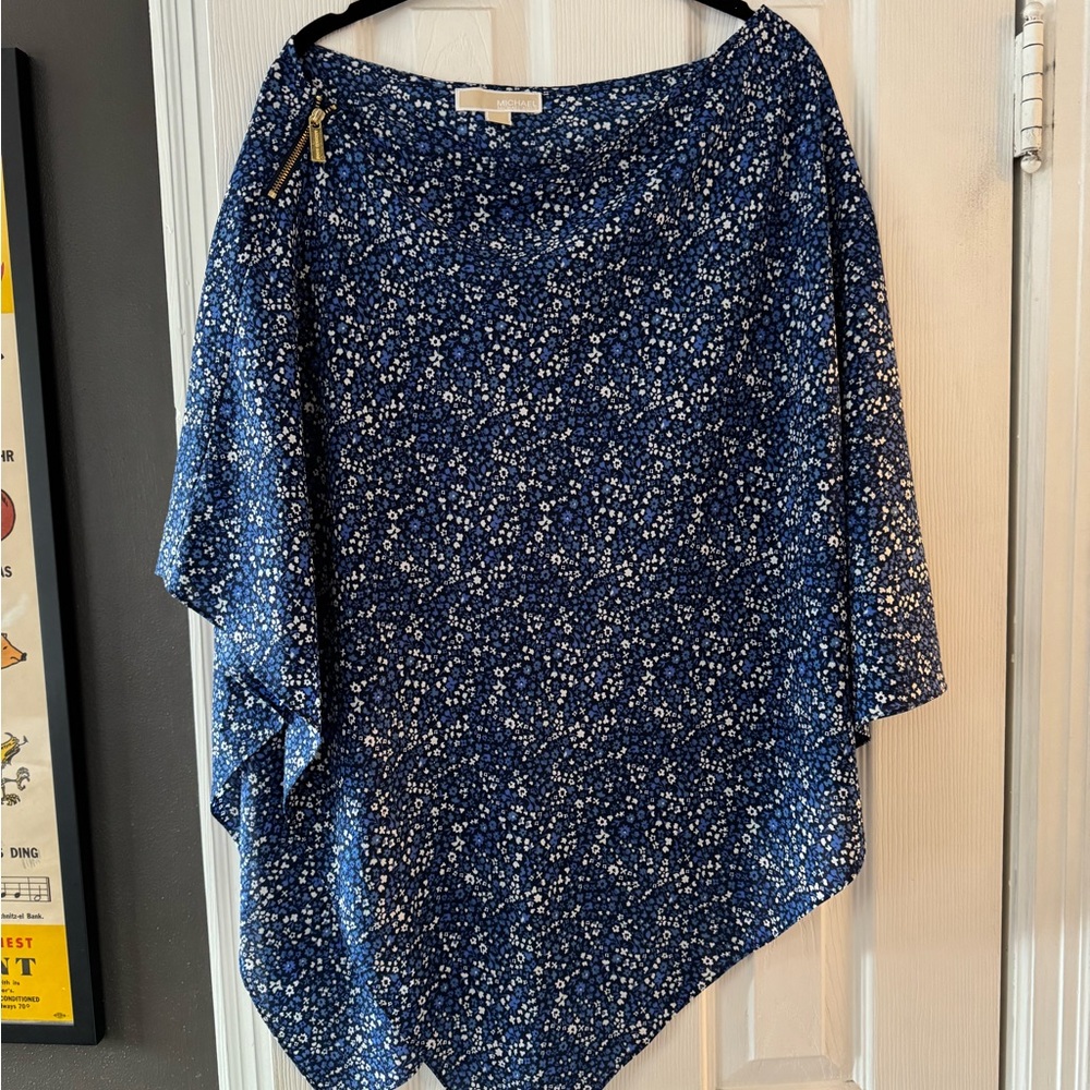 Michael Kors Navy Floral Blouse